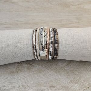 Victoria Emerson Multi-Layer Feather Bracelet